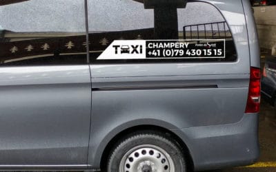Création d’autocollants pour le Taxi de Champéry