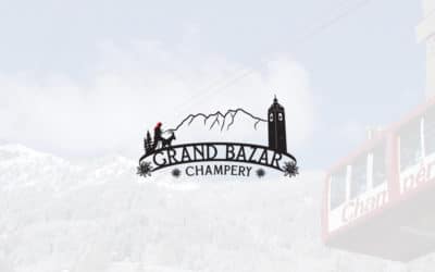 Création de logo et cartes de visite pour Le Grand Bazar de Champéry