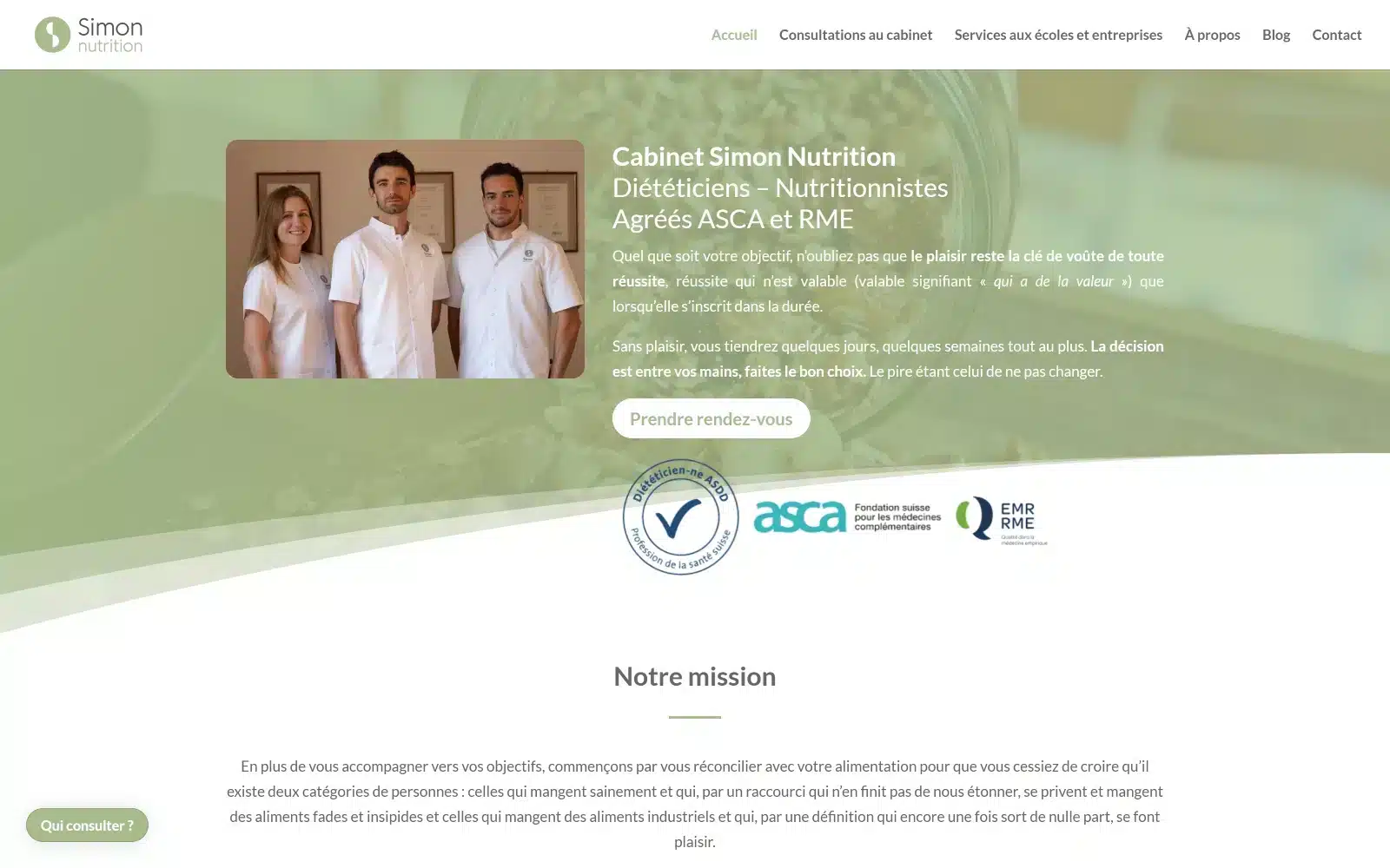 Création de site web pour nutritionniste, diététicien